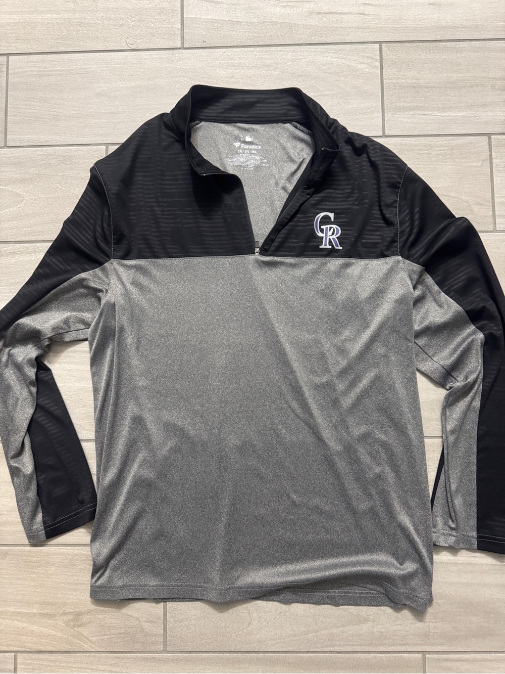 Fanatics Colorado Rockies Black and Gray Quarter-Zip Pullover